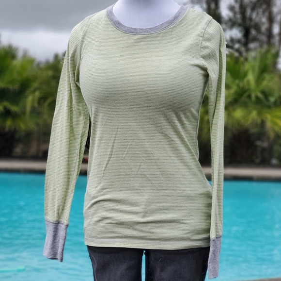 Mossimo striped long sleeve shirt sz M, gray/green - Picture 10 of 16